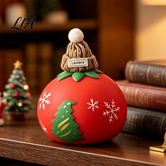 Stress Relief Toys for Adults Christmas Tomato Bear Squeeze Toy Relief, Cute TPR Decompression Novelty Gifts Figure with Festive Decoration