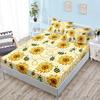 Three-Piece Bed Hat, Sunflower Bed Cover, Mattress Protective Cover, Non-Slip Bed Sheet All-Inclusive.