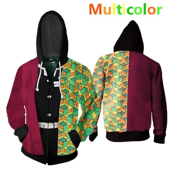 Аниме Demon Slayer Kimetsu No Yaiba Agatsuma Zenitsu Tomioka Giyuu Kamado Tanjirou Толстовка на молнии для косплея