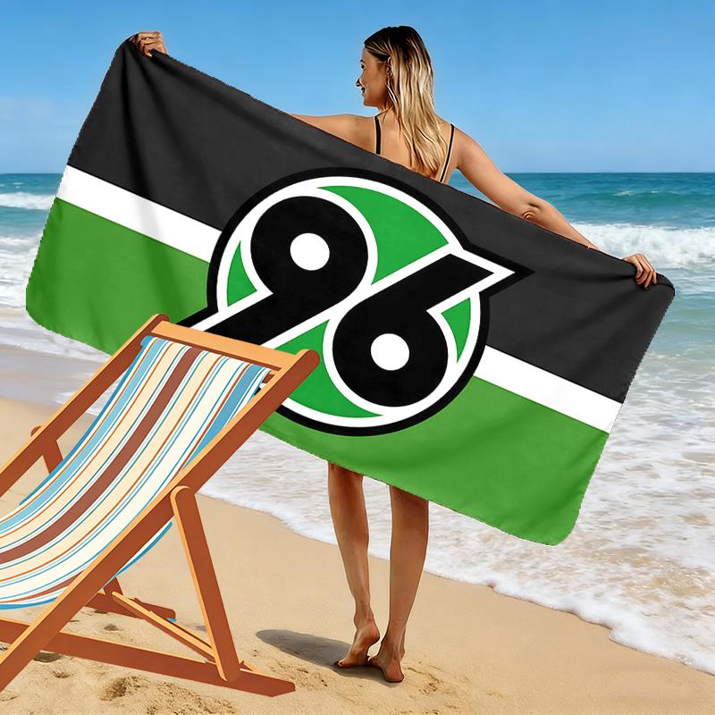 Пляжное полотенце Hannover 96, Большое, Мягкое, Быстросохнущее, для Пляжа, Кемпинга, Плавания