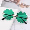 Зеленые очки Four Leaf Clover, солнцезащитные очки Irish Shamrock St.. Аксессуары ко Дню Святого Патрика Солнцезащитные очки без оправы Защита UV400