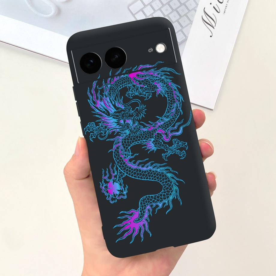 For Google Pixel 7 Pro Case Soft SIlicone Phone Case For Pixel7 Google 7Pro Bumper Cute Fashion Cartoon Cover Cat Moon Night Bag