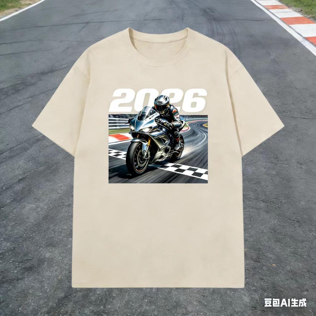 2026 новый Футболка с принтом трассы гонщика Superbike для унисекс, повседневные топы для мотоциклиста