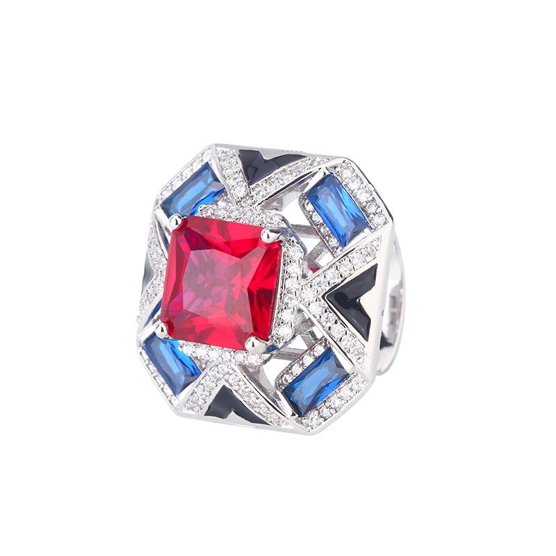 Новый комплект ювелирных изделий, ювелирное кольцо, ожерелье, изменит цвет, красный корунд, цвет циркония, женский, высокая мода, легкий, роскошный, универсальный