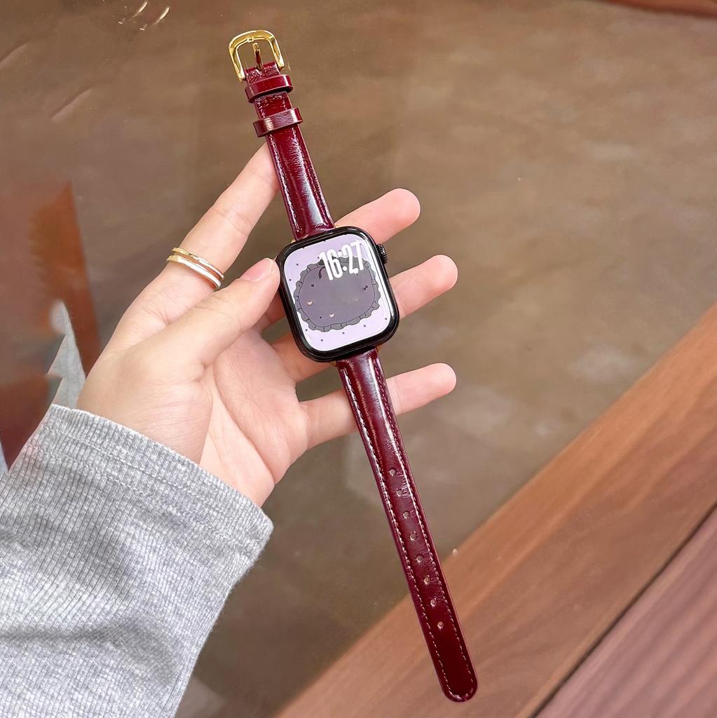 Премиальный кожаный ремешок с масляной отделкой для Apple Watch 49 46 45 44 42 41 40 мм Подарок девушке для всех моделей IWatch S11 S10 S9 S8 S7
