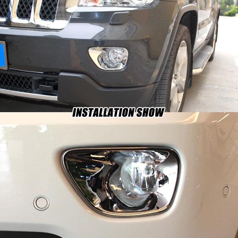 Для Jeep Grand Cherokee 2010-2013 2014-2017 2018 ABS Хромированная Передняя Противотуманная Фара Рамка Противотуманной Фары Накладка Аксессуары для Стайлинга Автомобиля