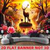 Настенный гобелен "Олень Закат Река Пейзаж" 2D Плоский Баннер Не 3D Природное Искусство Домашний Декор Для Гостиной Спальни
