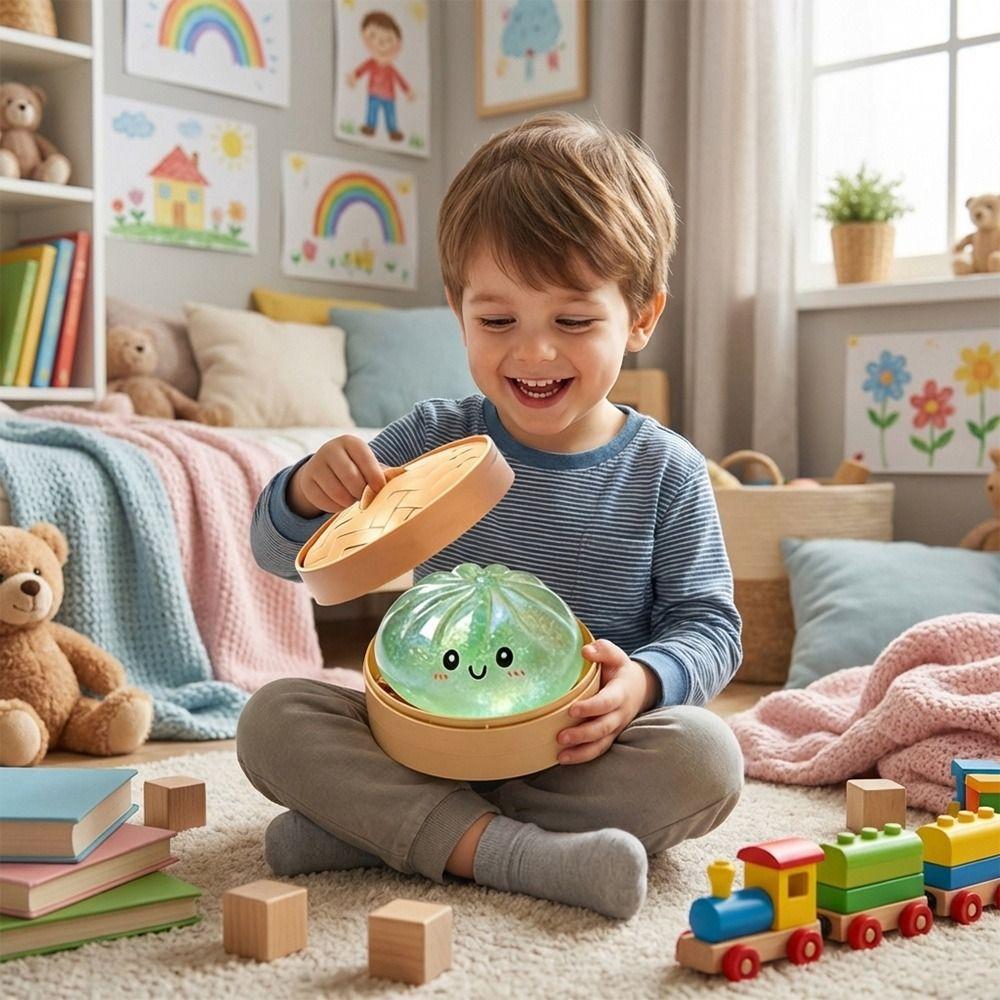 Сжимаемая сенсорная игрушка-булочка с начинкой и блестками для снятия стресса и тревоги