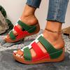 Fashion 2025 Summer Women's Wedge Sandals Premium Orthopedic Open Toe Slippers Vintage Anti-Slip Pu Leather Casual Female Platform Shoes