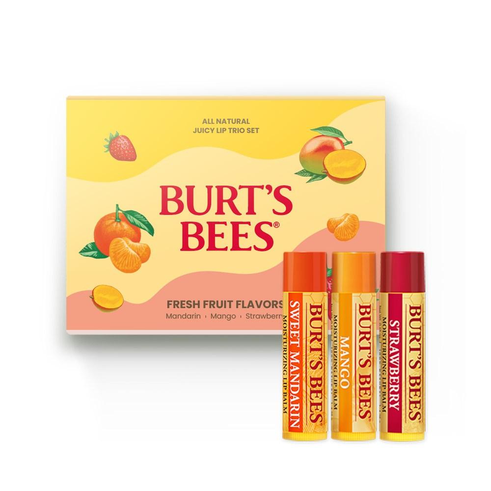 Burt's Bees Juicy Lip Trio 3-piece Set, 1 Set, Sweet Mandarin, Mango, Strawberry