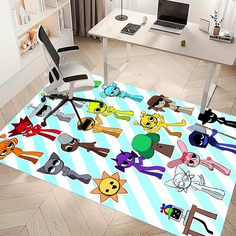 Sprunki9 Printed Absorbent Washable Carpet, Non-Slip Bathroom Mats, Kitchen Rugs, Yoga Mat,Living Room Entrance, Camping Picnic Rugs