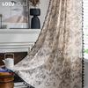 1 шт. LOZUJOJU, средне-античный стиль, черно-белые хлопковые и льняные занавески с принтом, полузатемняющиеся шторы с кисточками для маленьких окон, балкона, домашний декор