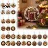 Christmas Door Wall Decor 6 Pcs Pearl Art Ornaments, 2D Flat Acrylic Holiday Tree Pendant, Santa Hanging Ornaments Effect Decoration for Home