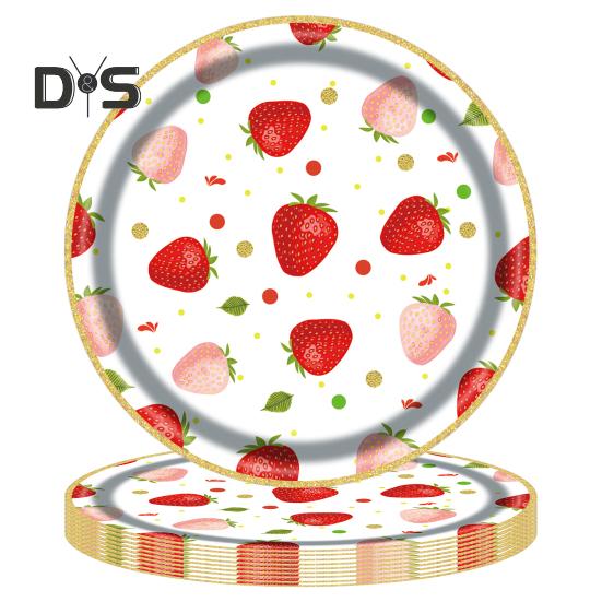 Клубничная вечеринка столовые приборы набор одноразовые тарелки чашки салфетки столовые приборы скатерти клубничная тематика вечеринка принадлежности для дня рождения baby shower свадьба