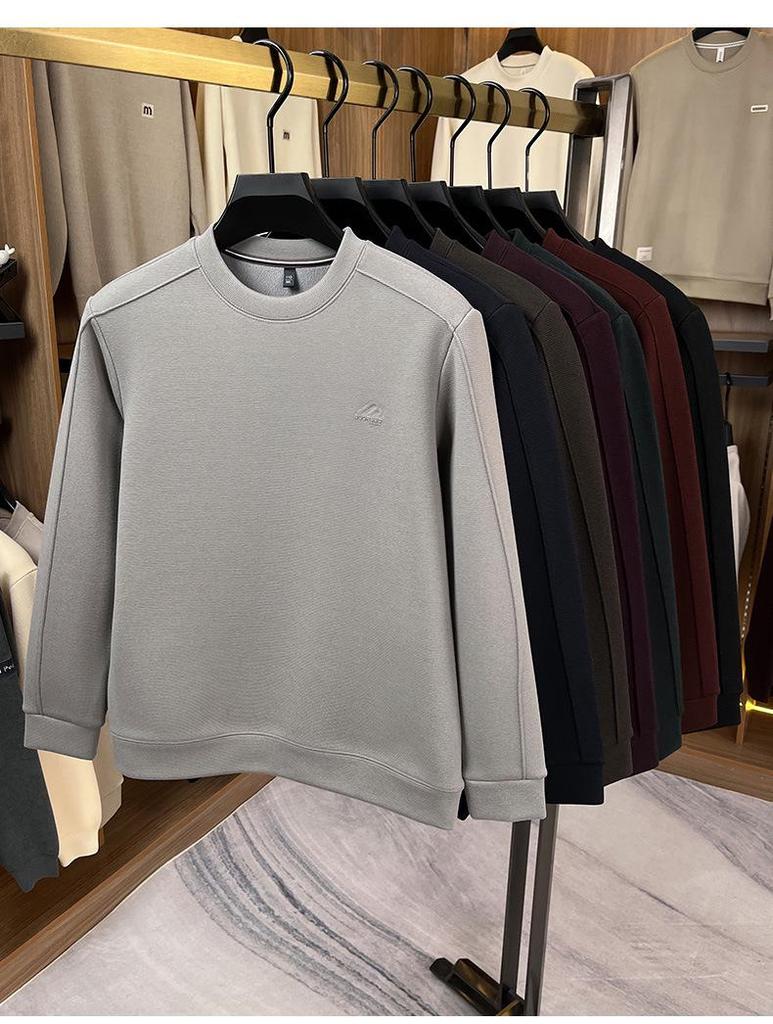 Men's Plus Velvet Thickened Round Neck Sweatshirt - Warm Winter Casual Wear