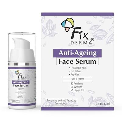 Fixderma Сыворотка с гиалуроновой кислотой против старения с про-ретинолом для лица | Мелкие морщины и морщины | Мужчины и женщины | Все типы кожи - 15 г