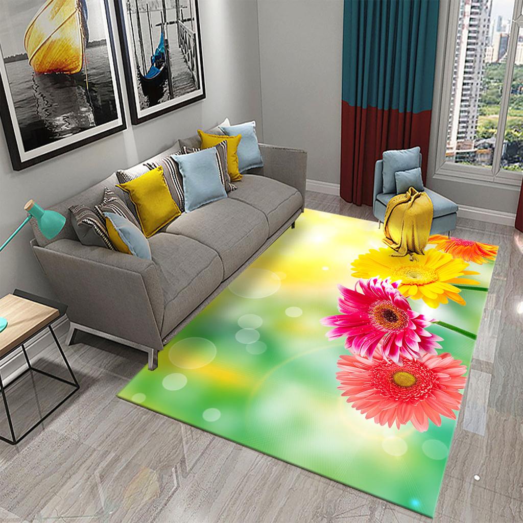 3D Красочный Ковер со Свежими Цветами для Кухни Ковер с Романтическим Цветочным Рисунком Ковер для Гостиной Ванной Комнаты Ковер для Пола Декор Ковра для Спальни Девочки