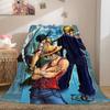 One Piece Anime Luxury Flannel Lightweight Blanket Home Decor Sofa Bed Travel Cover Family Gift LXR169