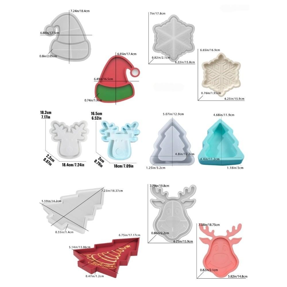 Silicone Christmas Tray Mold DIY Epoxy Resin Plaster Wax Mold Beginner Friendly