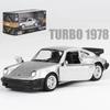 1/36 Scale Porsche 911 Turbo Toy Car Model Alloy Diecast Retro Racing with Pull Back Scale Model for Boy Gift Collection