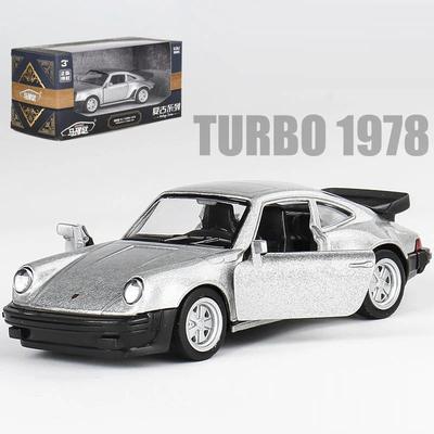 Игрушечная модель Porsche 911 Turbo в масштабе 1/36, литая под давлением ретро-гоночная модель с инерционным механизмом для мальчиков в подарочной коллекции