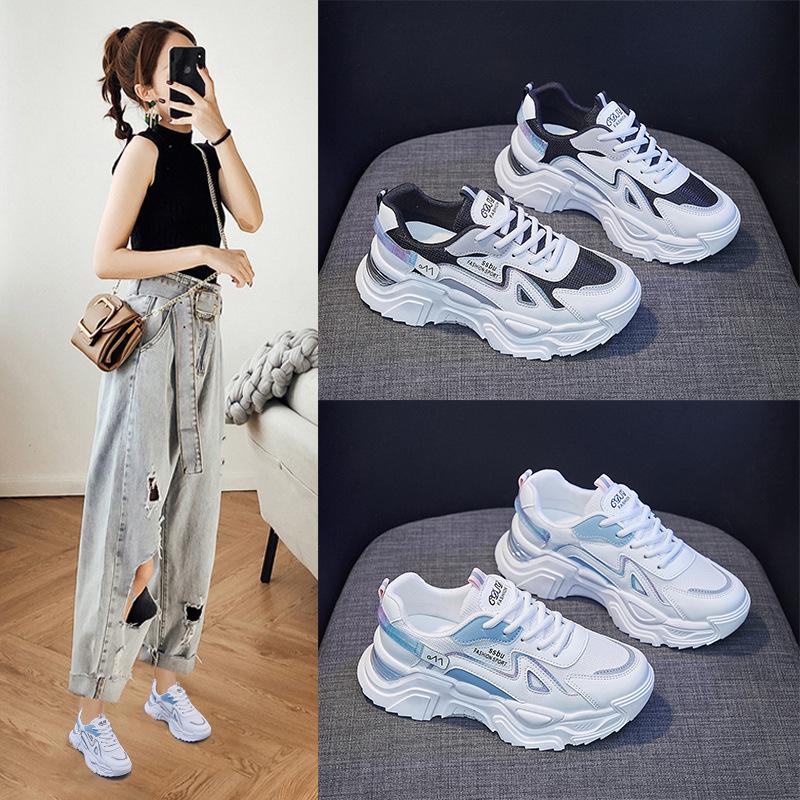 Женские кроссовки на массивном каблуке, вулканизированная обувь на платформе с толстой подошвой, прогулочная обувь