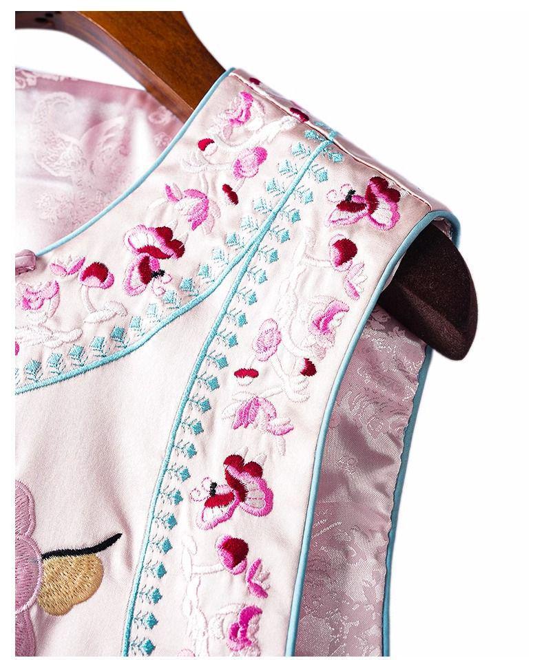 Женский ретро кардиган без рукавов: Китайский стиль с обильной вышивкой и застежкой-лягушкой - Универсальный весенне-осенний жилет