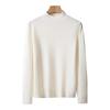 Hengyuanxiang Women's Pure Wool Loose Half-High Collar Knit Sweater