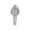 Levis Осень/Зима 2022 Повседневная Однотонная Джинсовая Куртка Свободного Кроя С Воротником Из Овечьей Шерсти Женские Куртки Синий A3484-0000