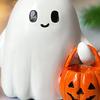 2/3 шт. Статуя призрака на Хэллоуин, держащего тыкву, мультяшный призрак, статуэтка из смолы, скульптура, праздничное украшение для вечеринки