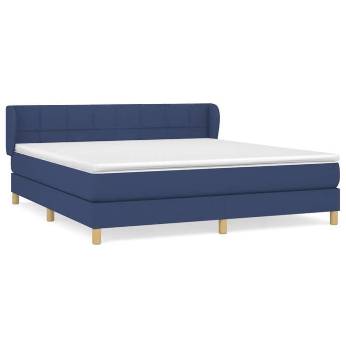 3126827 vidaXL Divan Bed with Mattress Blue 180x200 Cm Fabric