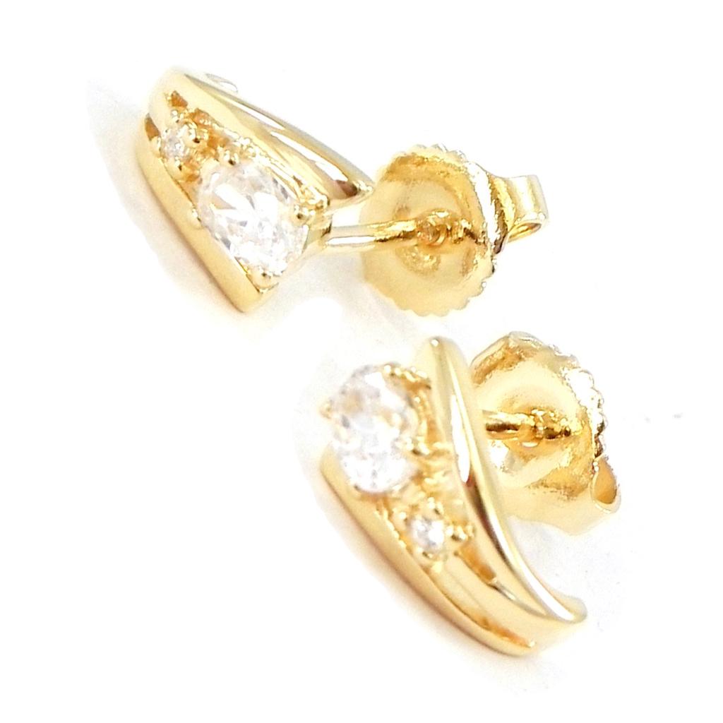 Altesse [I3185] - Серьги-кольца «Скарлетт» из белого золота с покрытием в форме полукольца.