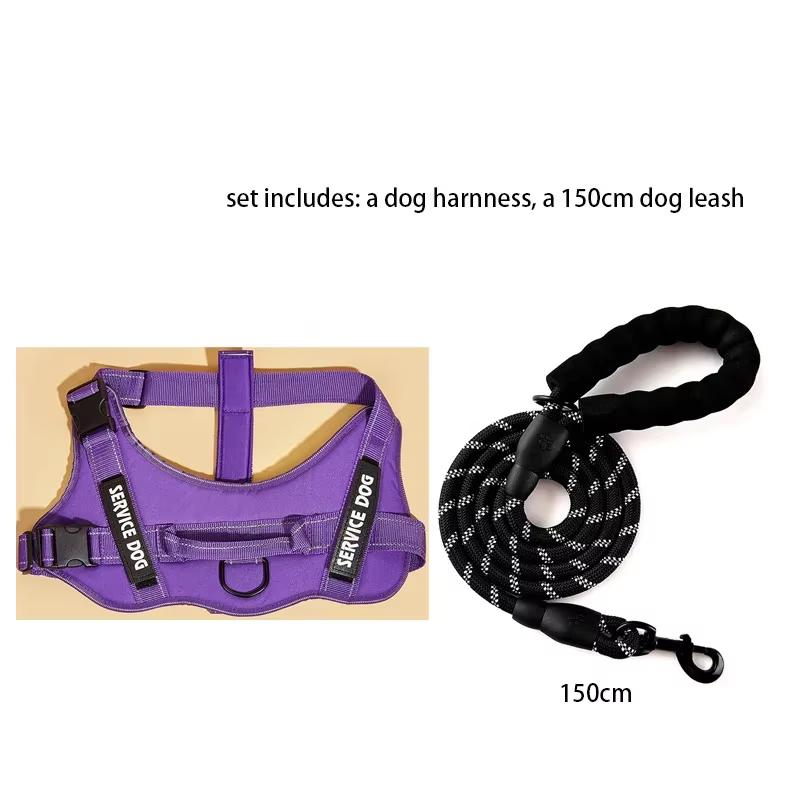 Премиальная шлейка для служебной собаки Светоотражающая, дышащая и регулируемая - Идеально подходит для питомцев эмоциональной поддержки всех размеров В комплекте 4Rem