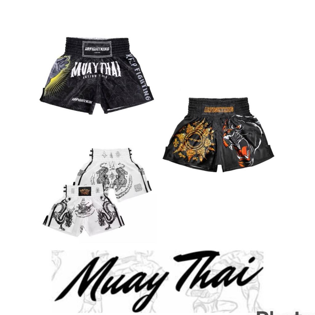 Tiger Muay Thai Dragon Shorts Pants Kickboxing Boxing MMA UFC Tattoo Protection Unisex Men Women Kid Quick Dry Print Elastic High Waist Training