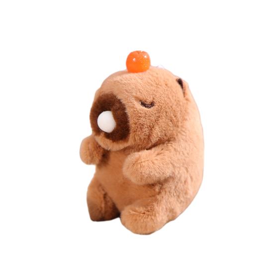 Cartoon Capybara Plush Doll Toy Soft Cotton Stuffed Animal Doll Plushies Hanging Ornament Super Wagging Tail/Blowing Bubbles Capybara Plush