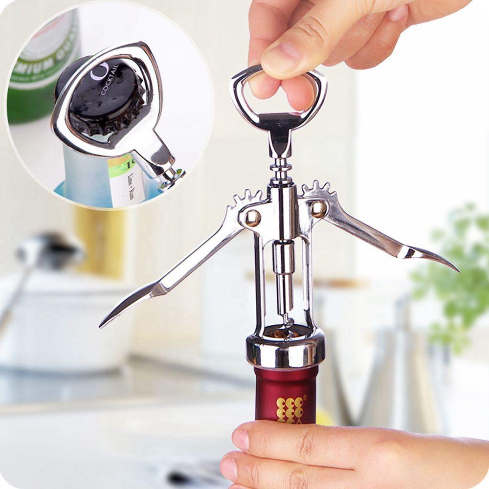 Steel Beer Sommeliers Wing Type Corkscrews Kitchen Dining Bar Tool Wine Cork Remover Bottle Openers