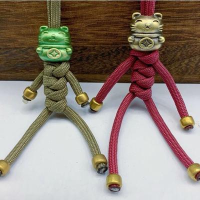 Ручная работа Скульптура Латунные Бусины Шармы DIY Аксессуары для Украшений Животное Паракорд Браслет с Бусинами Шнурок Подвеска EDC Инструмент для улицы