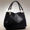 Women's Bag Large Capacity Tote Daily Commute Women's Shoulder Bag Crocodile Print Bright Face Handbag
