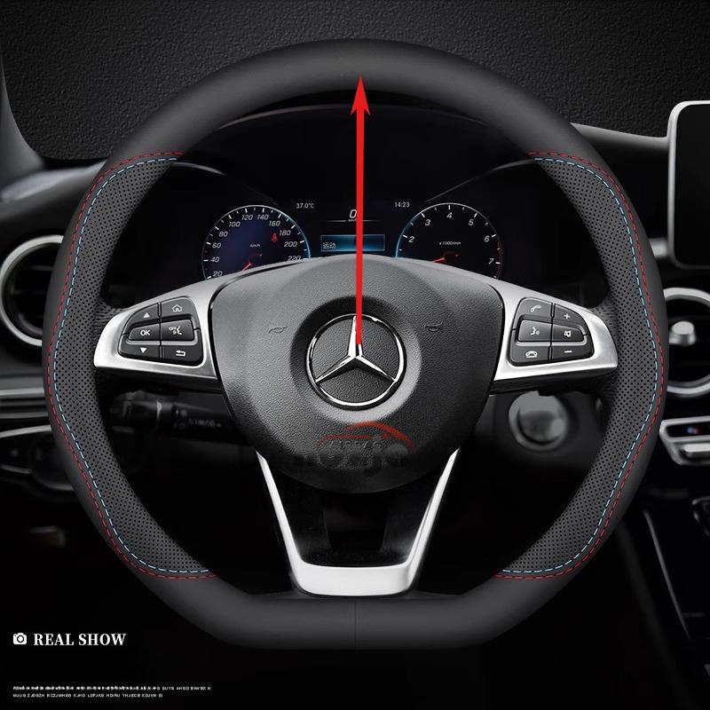 Кожаная накладка на руль автомобиля для Mercedes-Benz GLE S GLE GLS G GL CL ML R SL GLK 400 450 500 350 320 580 38см Аксессуары