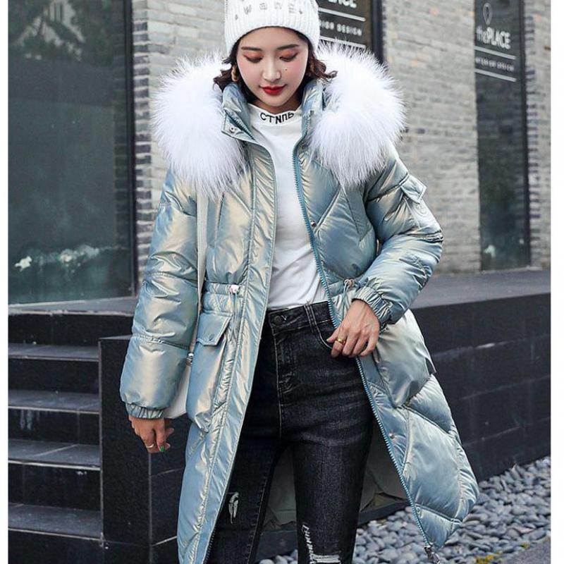 Зимние женские свободные парки пальто женские утепленные теплые меховые с капюшоном длинная куртка с хлопковой подкладкой