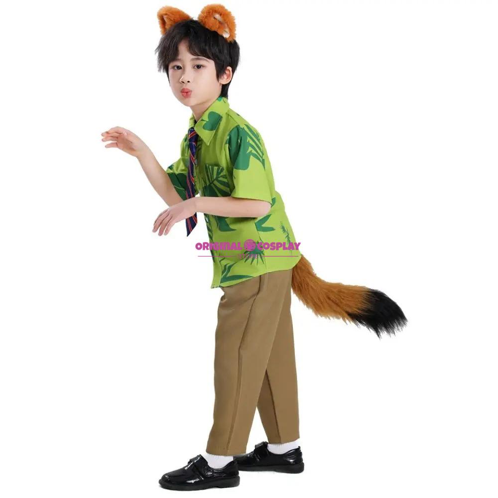 Zootopia Nick Fox Cosplay Costume Disguise for Boy Clothing Stage Performace Outfits Roleplay Carnival Halloween Party Suit