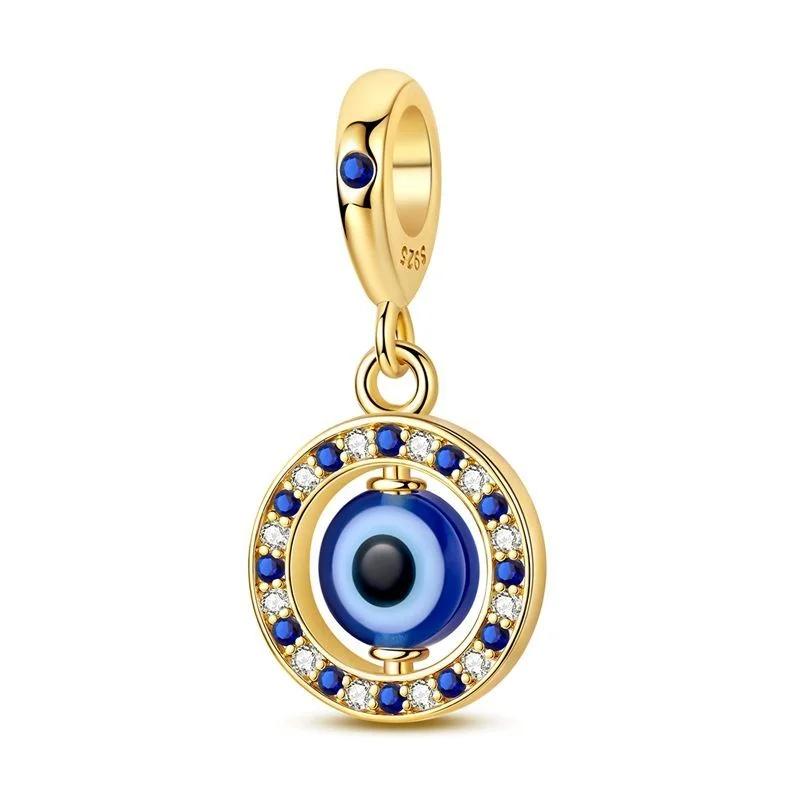 New 925 Silver Creative Golden Charms Insect Pendant Leopard Gem Keychain Stainless Luxury DIY Bracelet Necklace Retro
