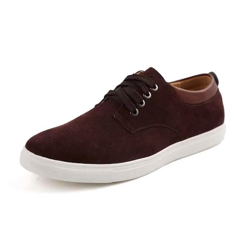 Men's Canvas Shoe Casual Suede Oversized Board Shoes Spring and Autumn Fashionable Solid Color Lace-up Sports Shoes Men's Shoes
