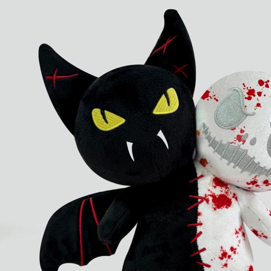 Плюшевая кукла на Хэллоуин, светящаяся в темноте, тыквенный череп, летучая мышь, призрак, мягкая кукла, игрушка, фигурка ужаса, домашний декор для украшения на Хэллоуин