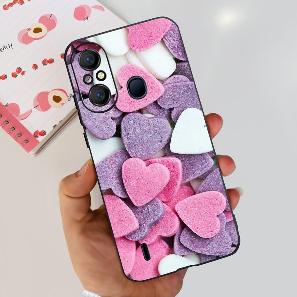 For ITEL A58 ITEL A49 Back Cover Jelly Stylish Beauty Pattern Printed Phone Case For ItelA48 A 49 Soft Black Matte Silicone Etui