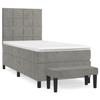 3137809 vidaXL Lit à sommier tapissier et matelas Gris clair 80x200 cm Velours