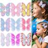 6pcs Glitter Hair Bows Hair Clips for Girls Kids Double Sparkly Butterfly Hair Bows Barrettes Clips Children Hair Aceessories