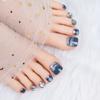 Square Head False Toe Nails Cat's Eye Foot Nail Tips Detachable Fake Toenails Women