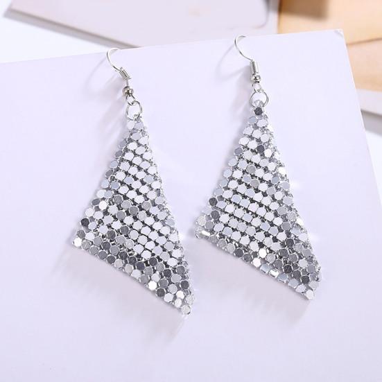 1 Pair Women Hook Earrings Shiny Sequin Anti-allergy Tassel Lightweight Ear Decoration Jewelry Prom Cocktail Party Hanging Earrings Dangle Earrings