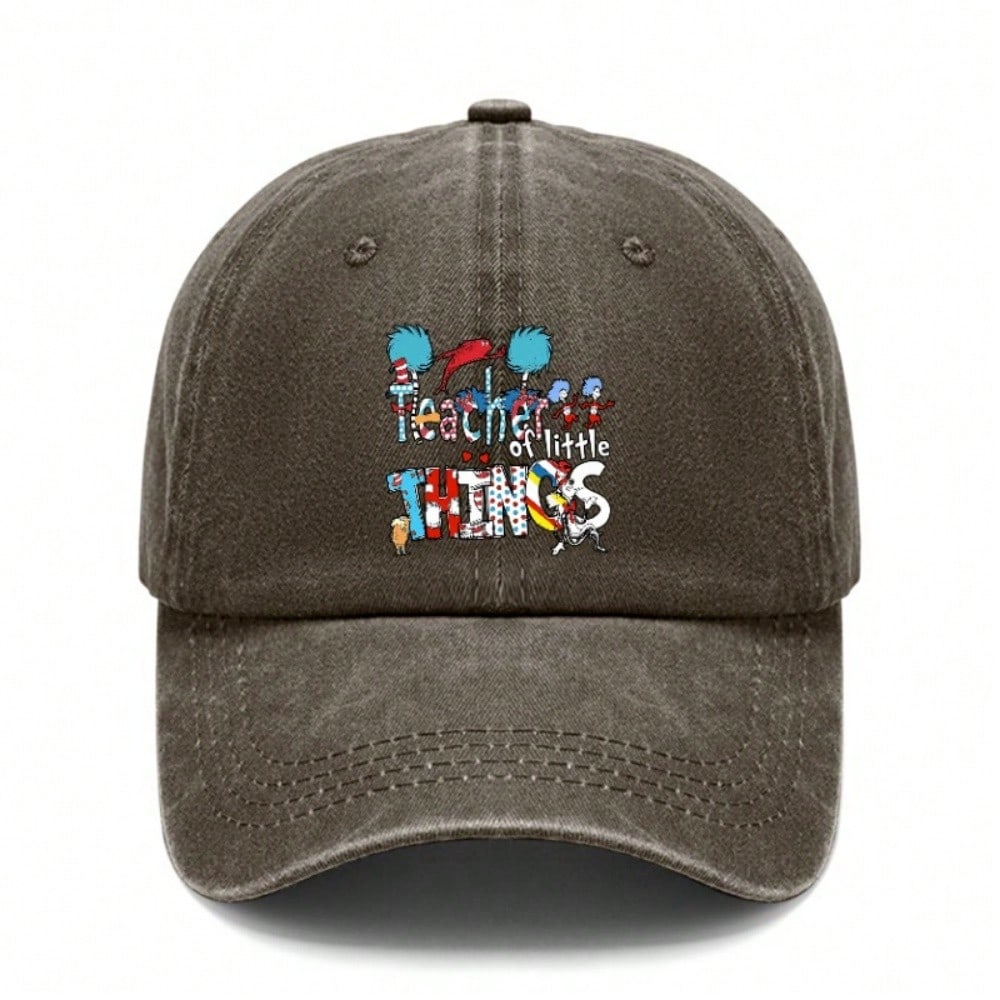 Teacher Baseball Cap - Letter "Teacher Of Little THINGS" Print Unisex Adjustable Polyester Breathable Casual Outdoor Sports Cap For Gift